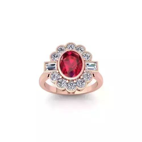 Vintage Diamond Ring 3d Model and Render 