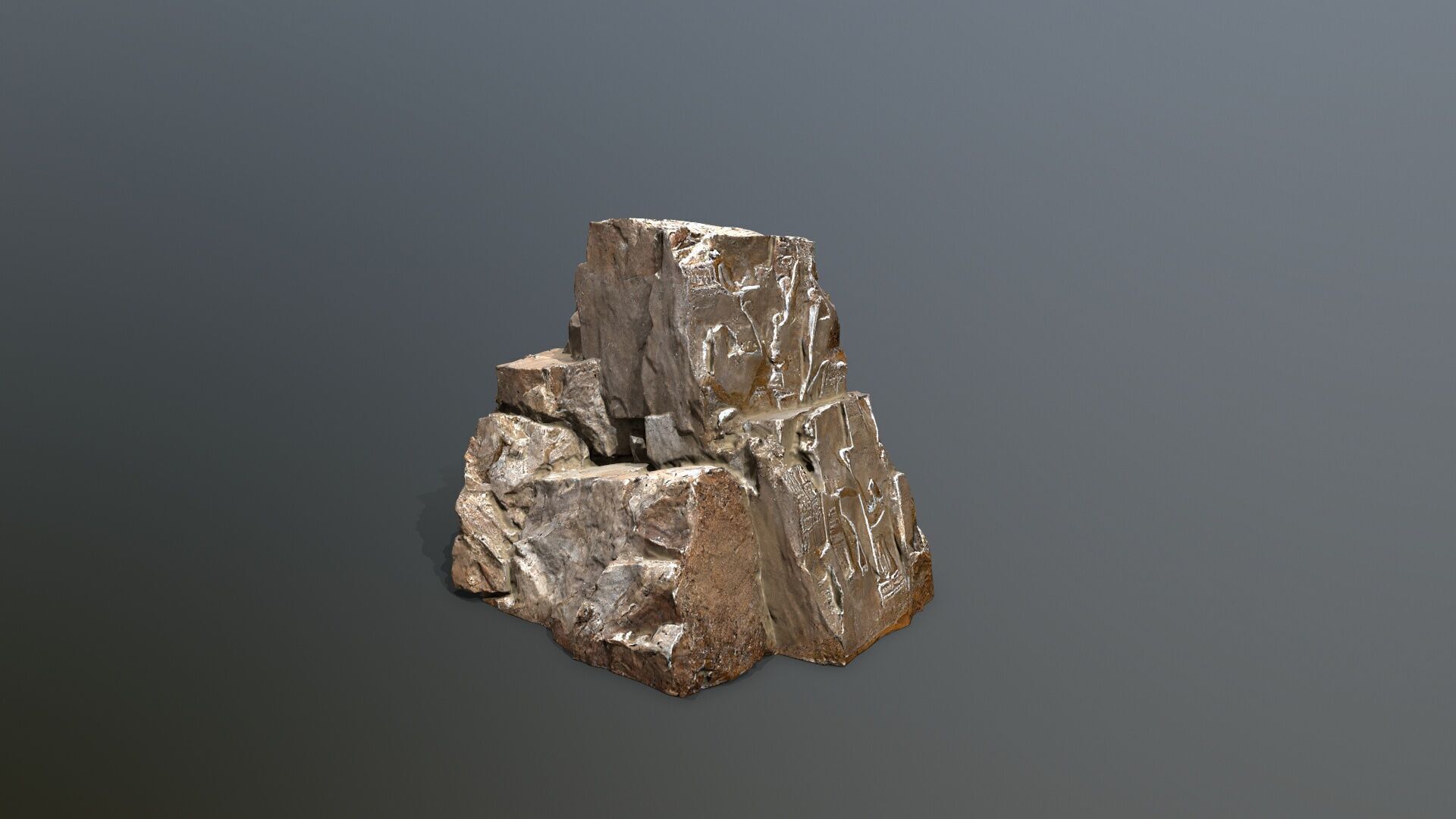ancient Egyptian rocks with hieroglyphic Low-poly 3D model_6