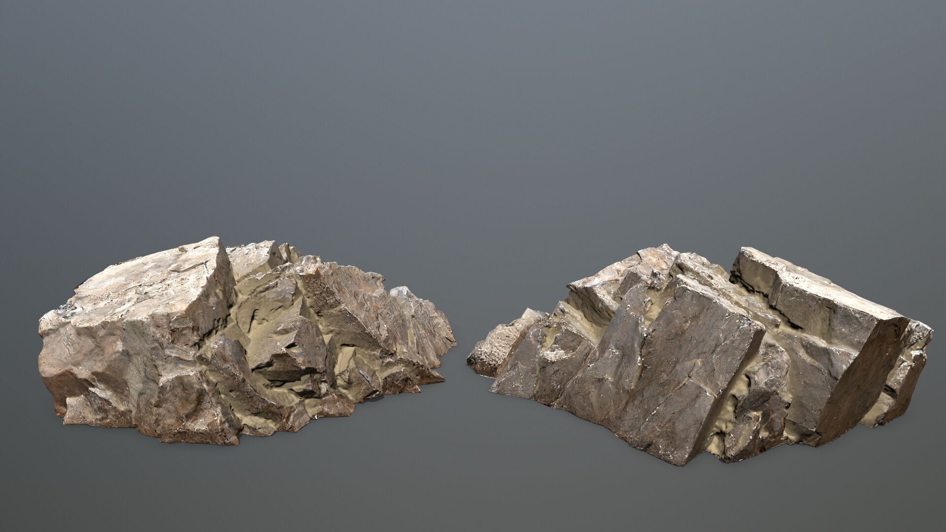 ancient Egyptian rocks with hieroglyphic Low-poly 3D model_14