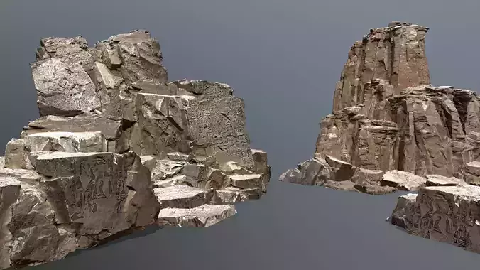 ancient Egyptian rocks with hieroglyphic 