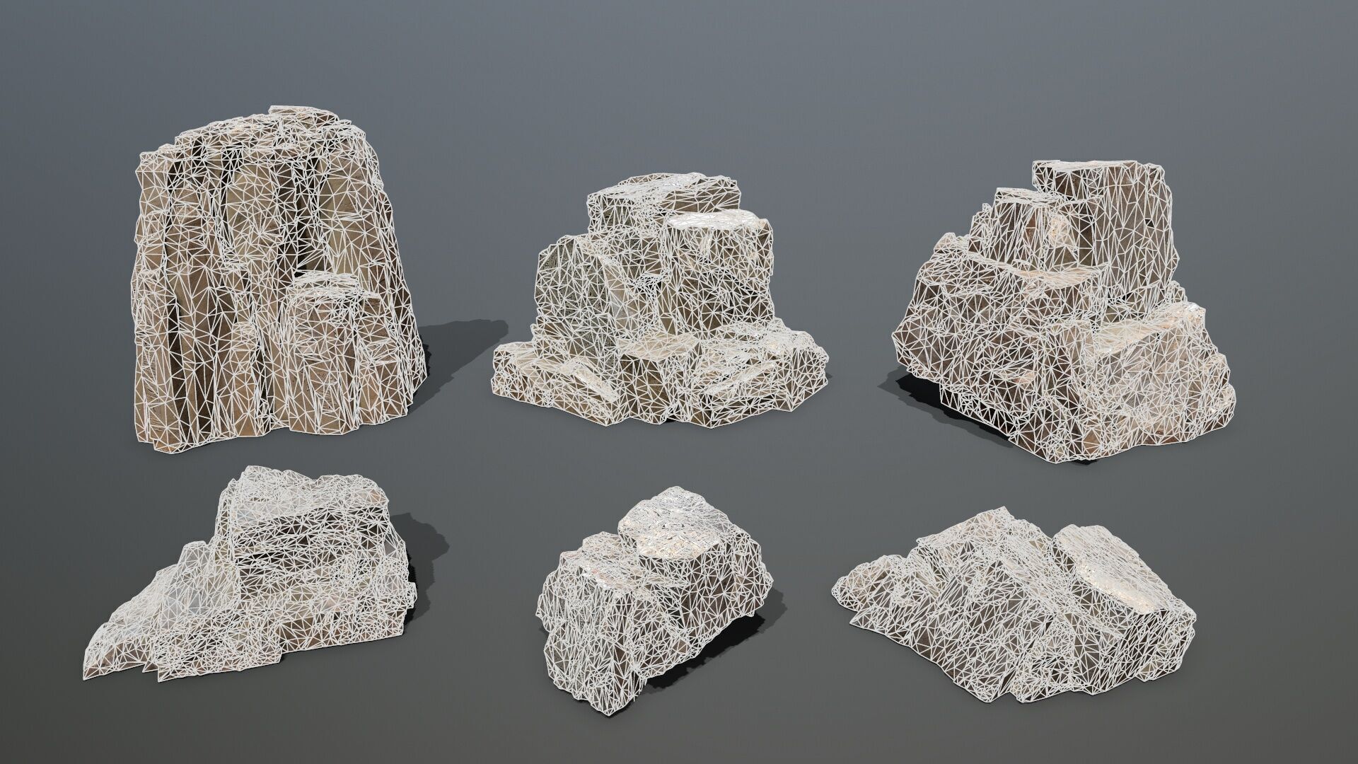 ancient Egyptian rocks with hieroglyphic Low-poly 3D model_15