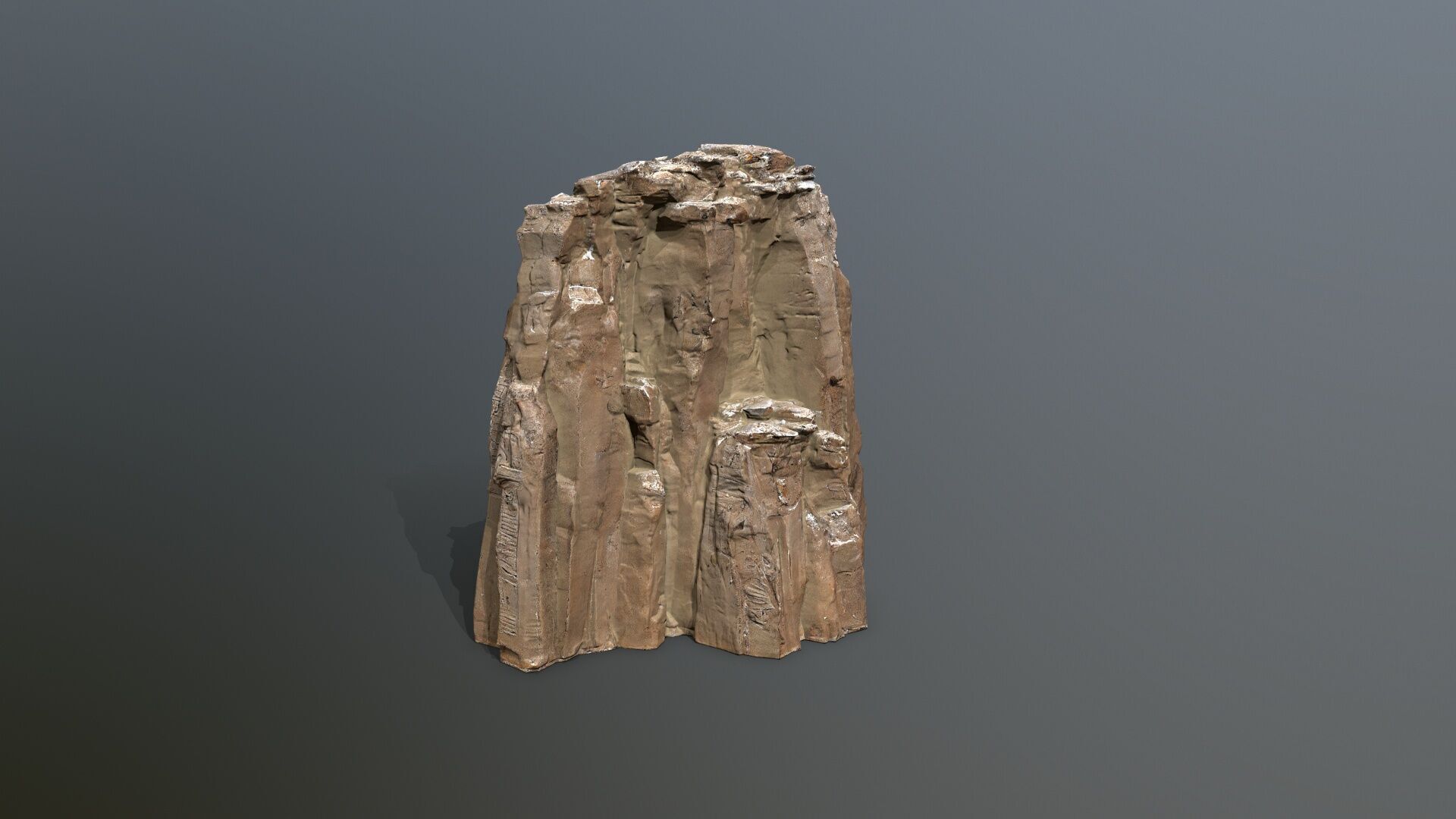 ancient Egyptian rocks with hieroglyphic Low-poly 3D model_4