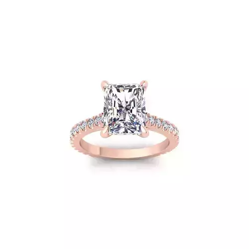 Radiant Engagement Diamond Ring 3d Model and Render