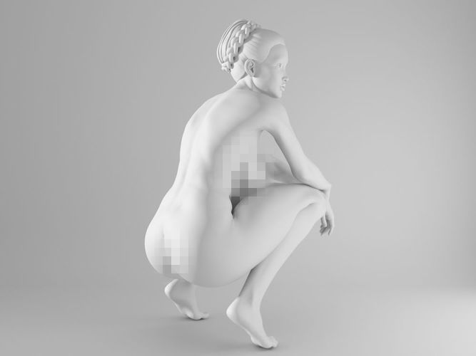 Sexy girl sitting 3D print model