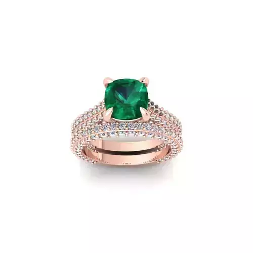 Vintage Cusion Set Ring 3d Model and Render 3D print model