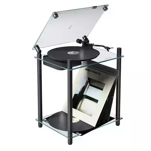Transparent Turntable Player with Stand by Transparent 3D model