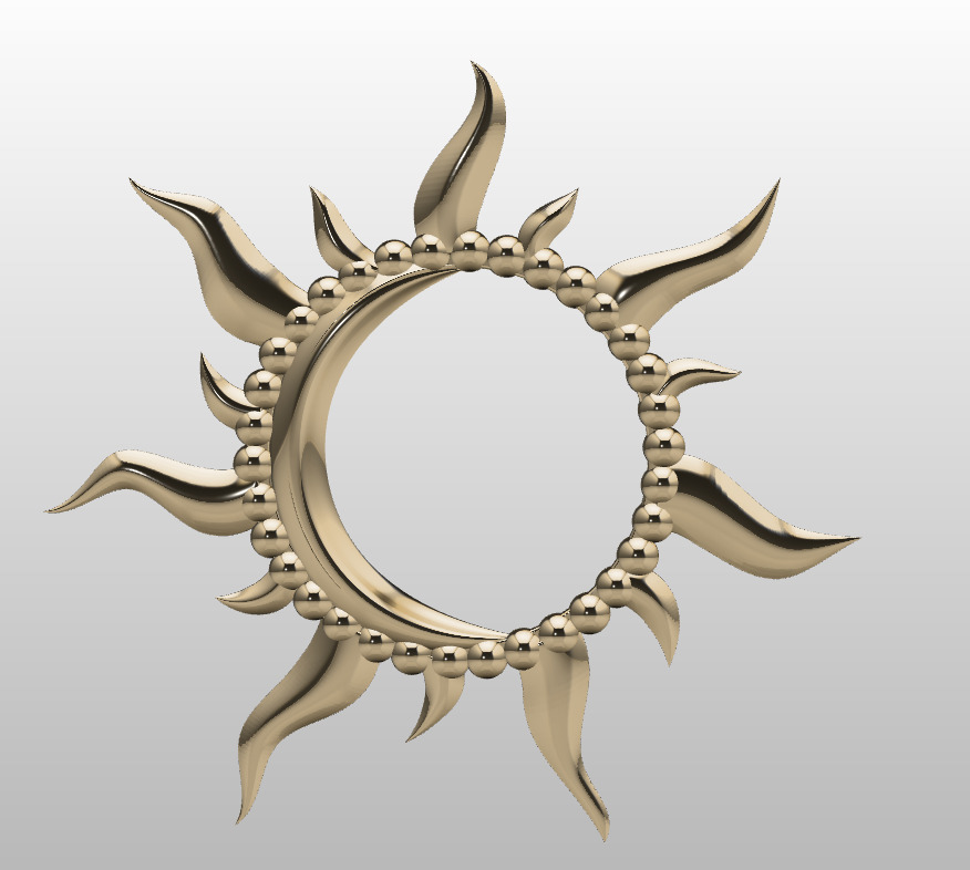Sun Pendant 3D print model_2