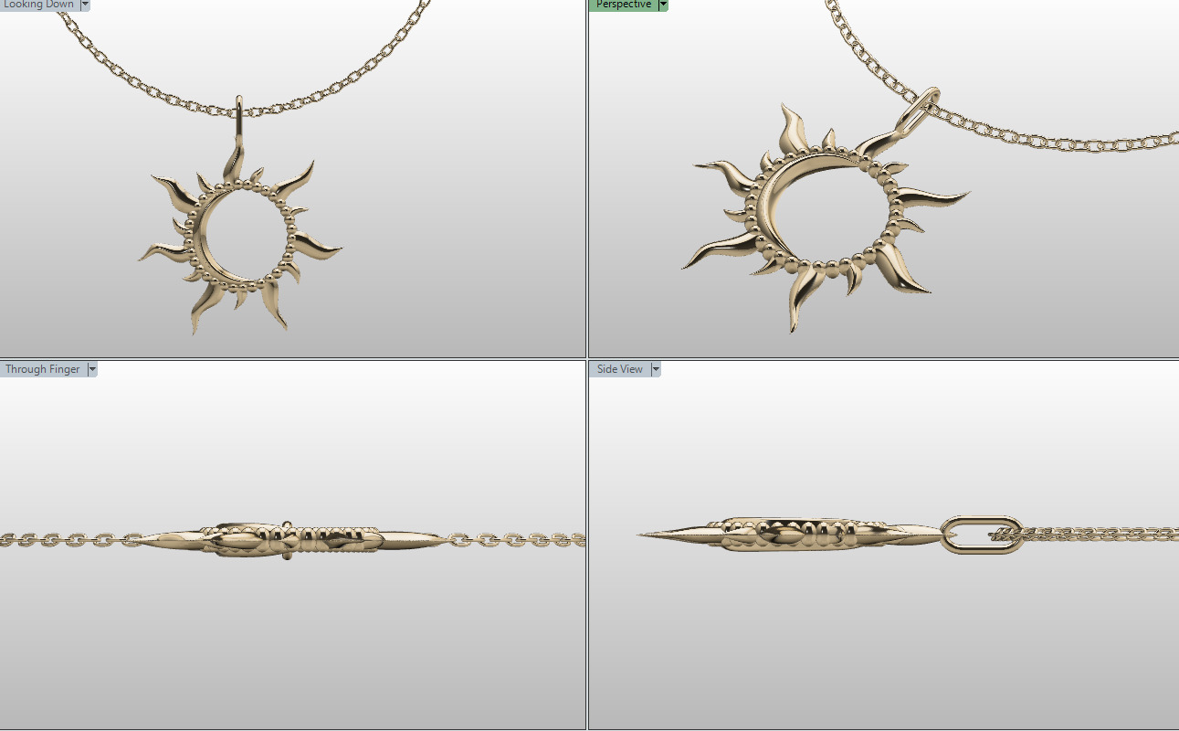 Sun Pendant 3D print model_1