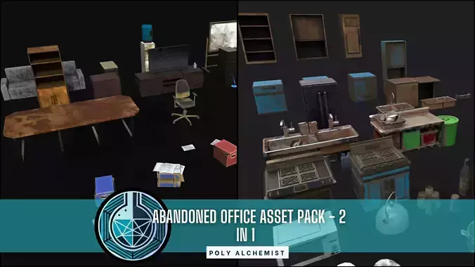 Abandoned Office Pack 2 In 1 Combo -  59 Props
