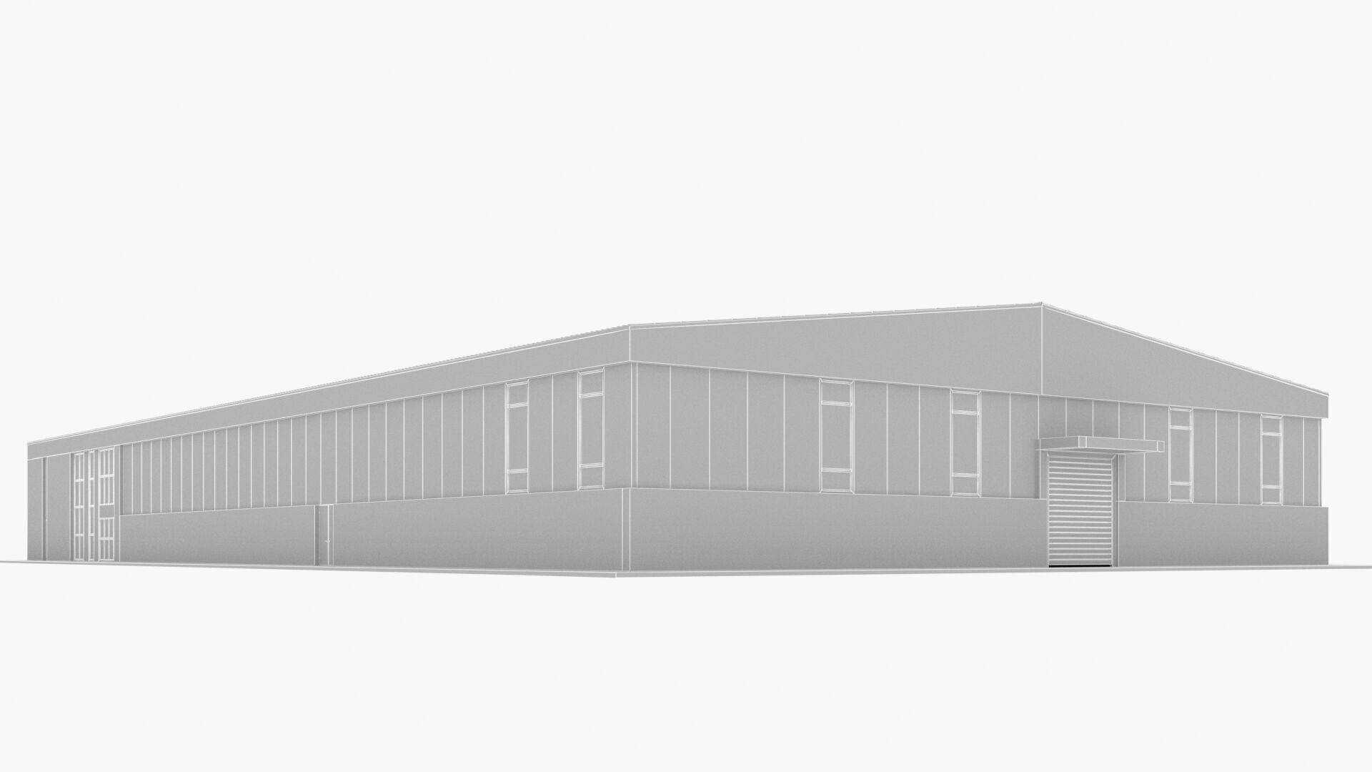 warehouse Low-poly 3D model_7