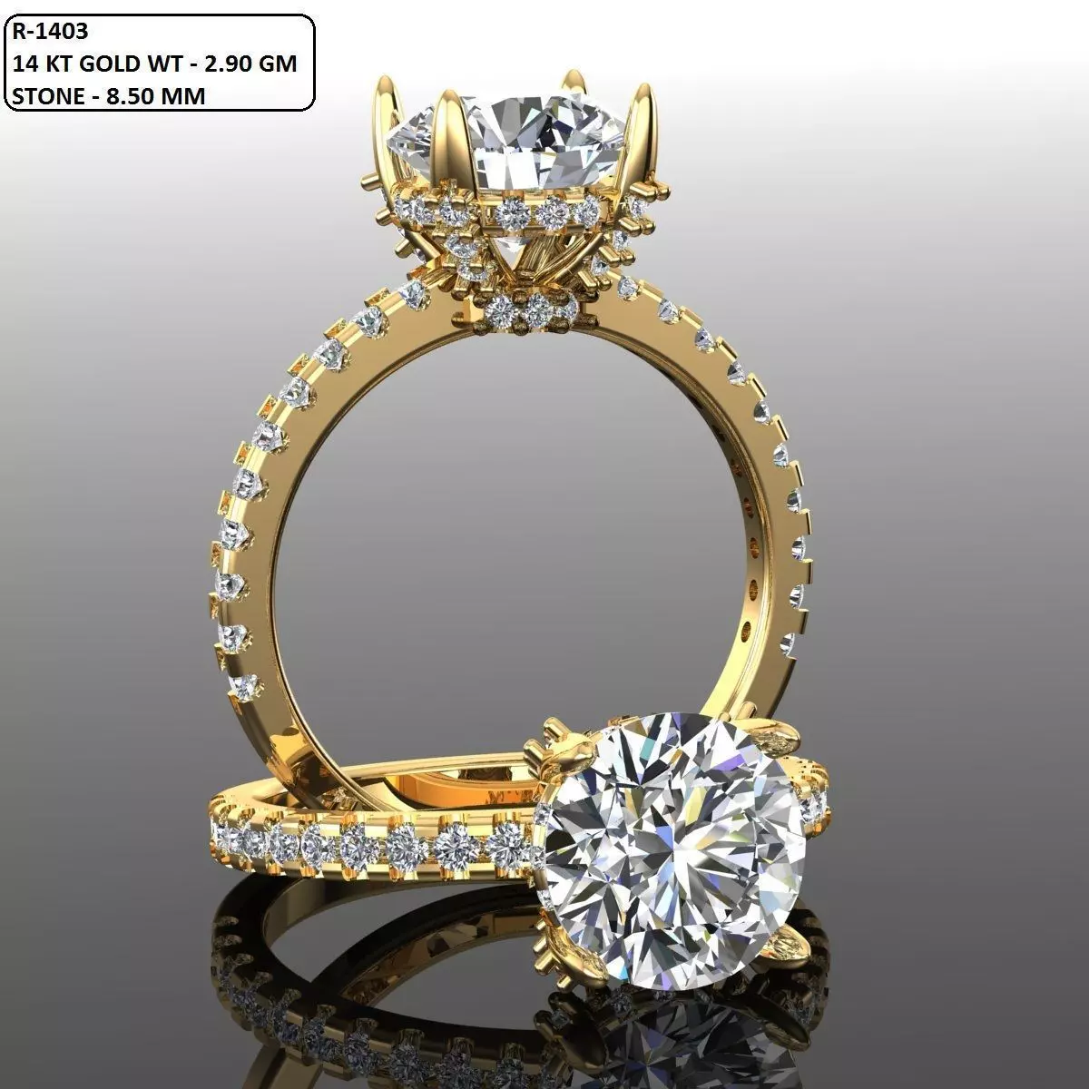 Solitaire Ring 3D print model_0