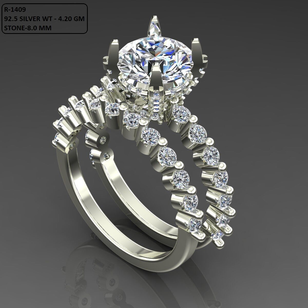 Solitaire Ring 3D print model_1