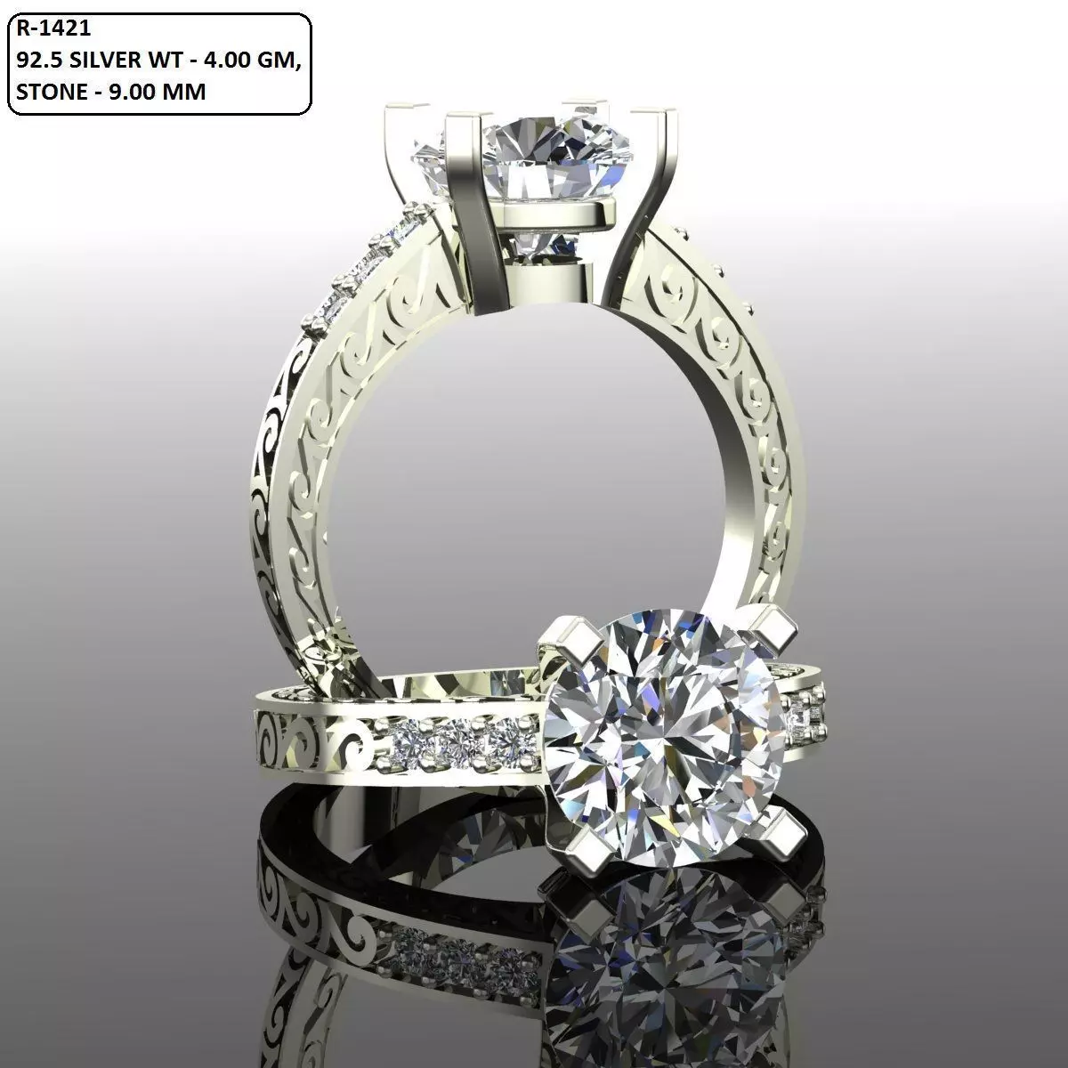 Solitaire Ring 3D print model_0