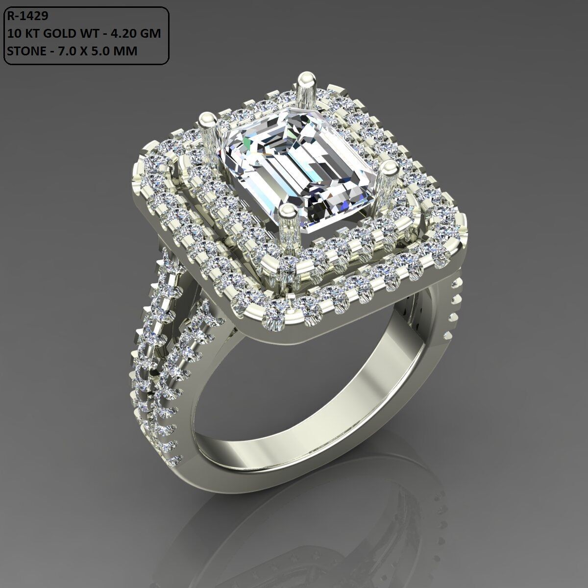 Solitaire Ring 3D print model_1