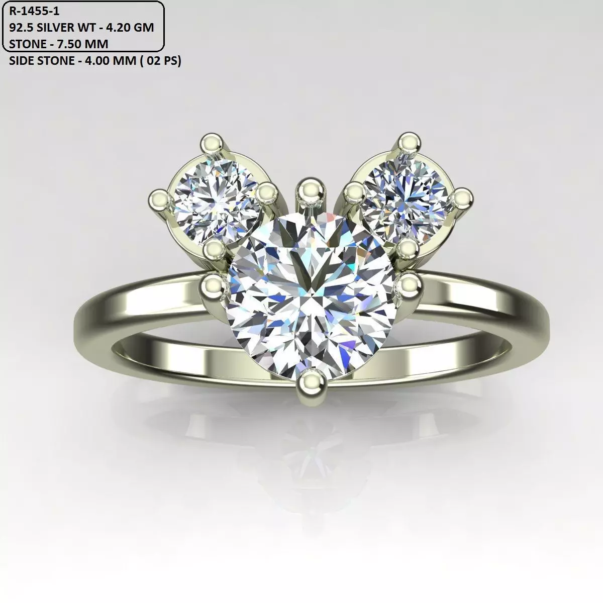 Solitaire Ring 3D print model_0