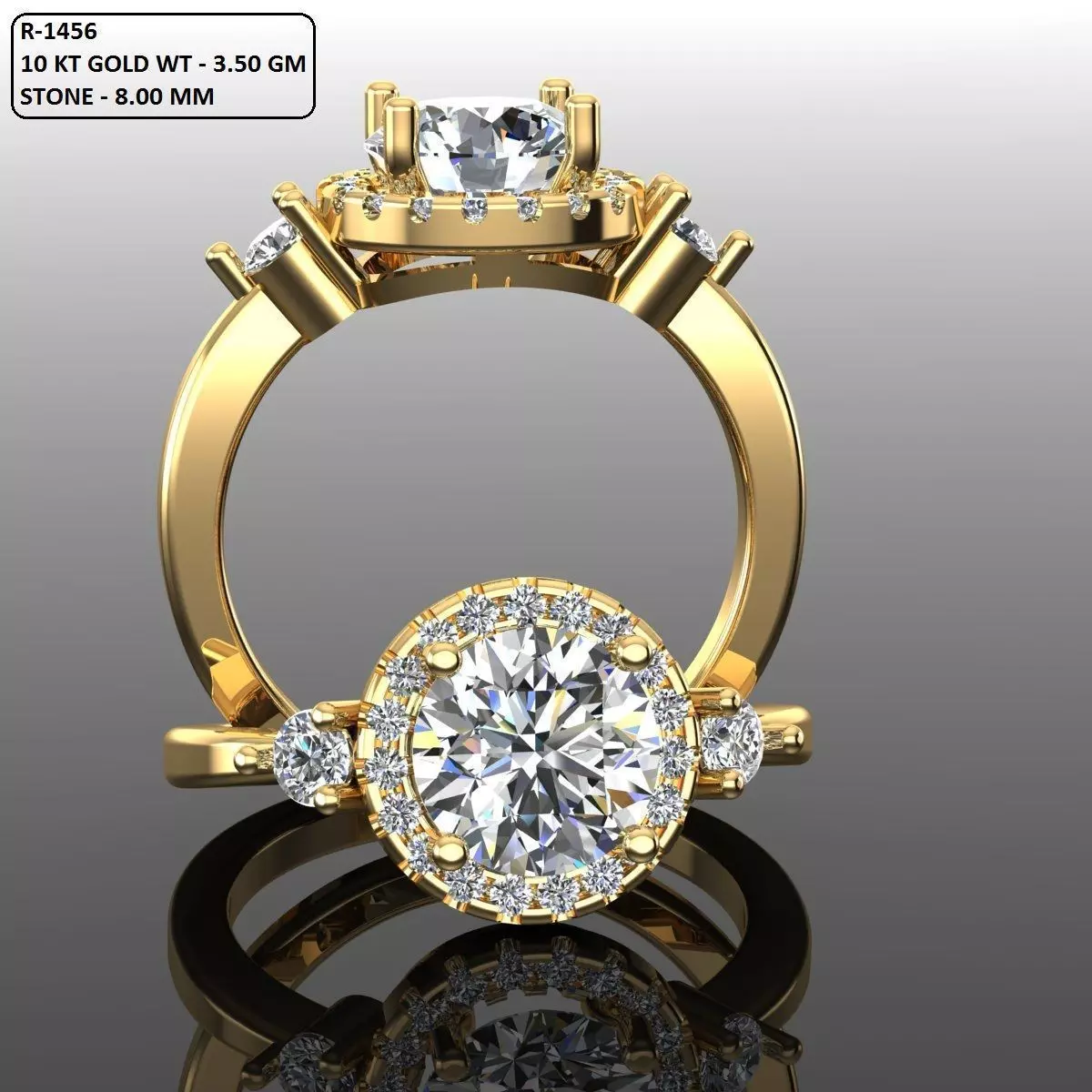 Solitaire Ring 3D print model_0