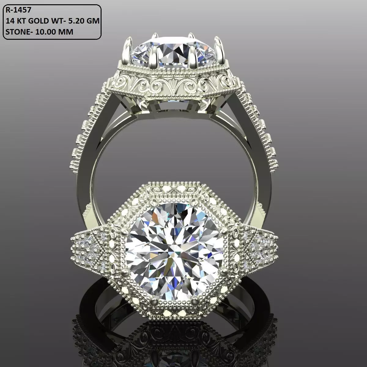 Solitaire Ring 3D print model_0