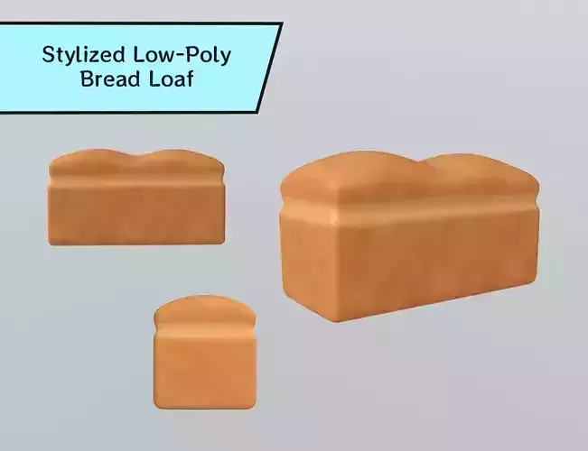 Stylized Low-Poly Bread Loaf