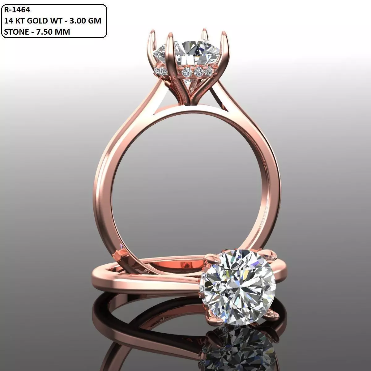 Solitaire Ring 3D print model_0