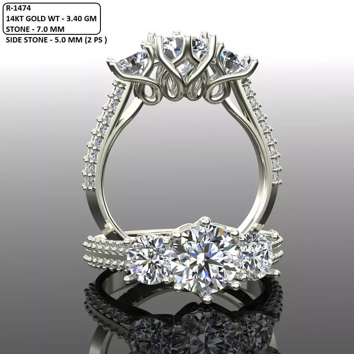 Solitaire Ring 3D print model_0