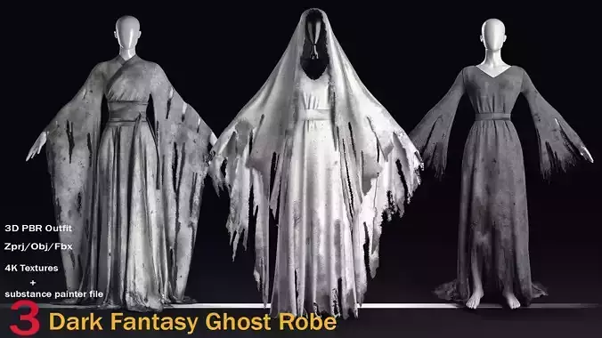 3 Dark Fantasy Ghost Robe