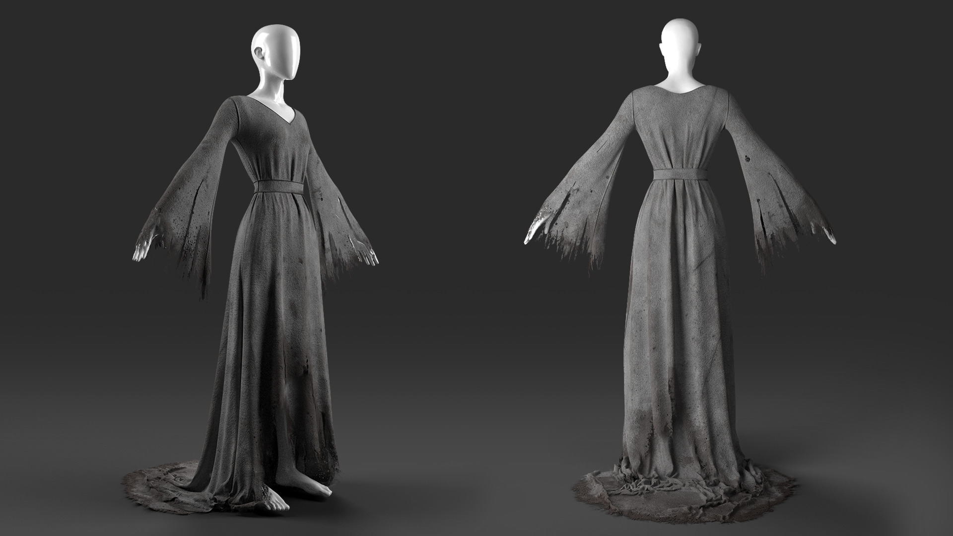 3 Dark Fantasy Ghost Robe 3D model | CGTrader