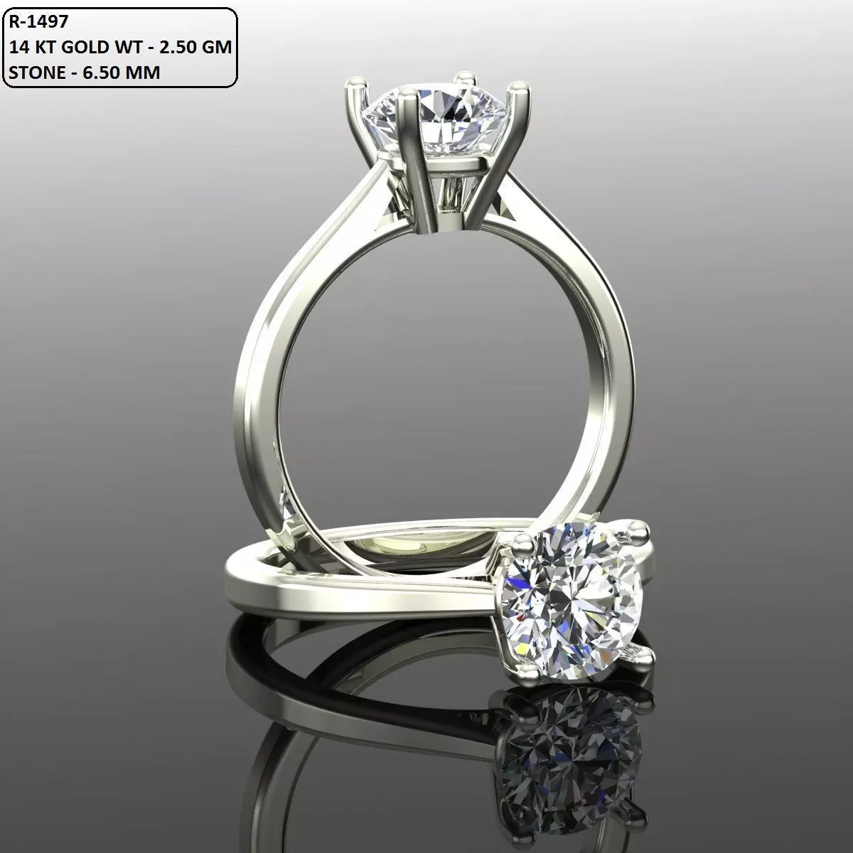 Solitaire Ring 3D print model_0