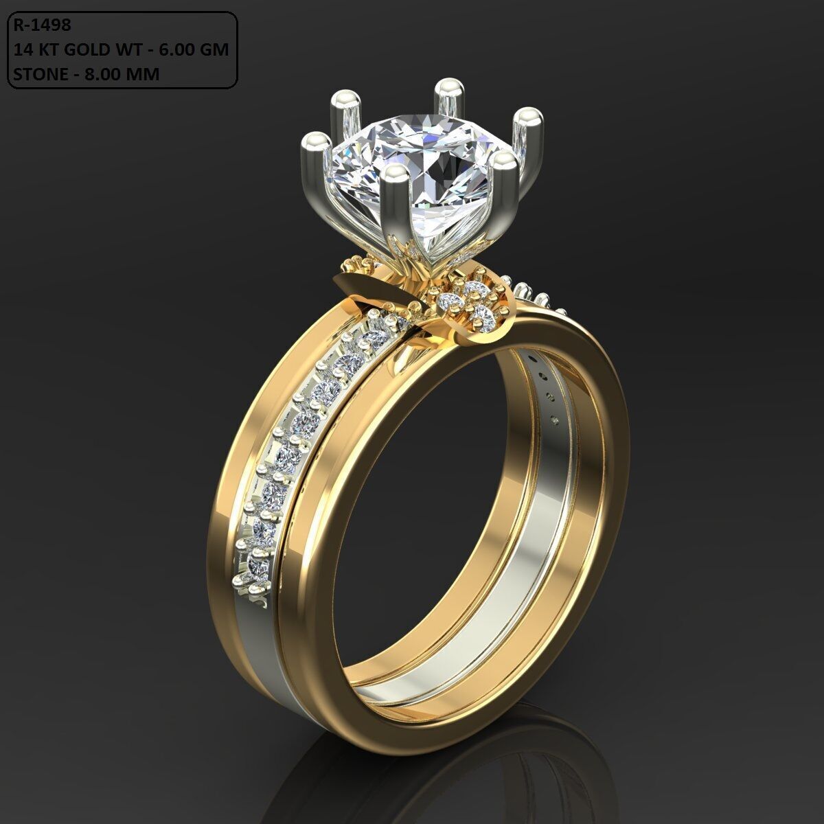 Solitaire Ring 3D print model_2