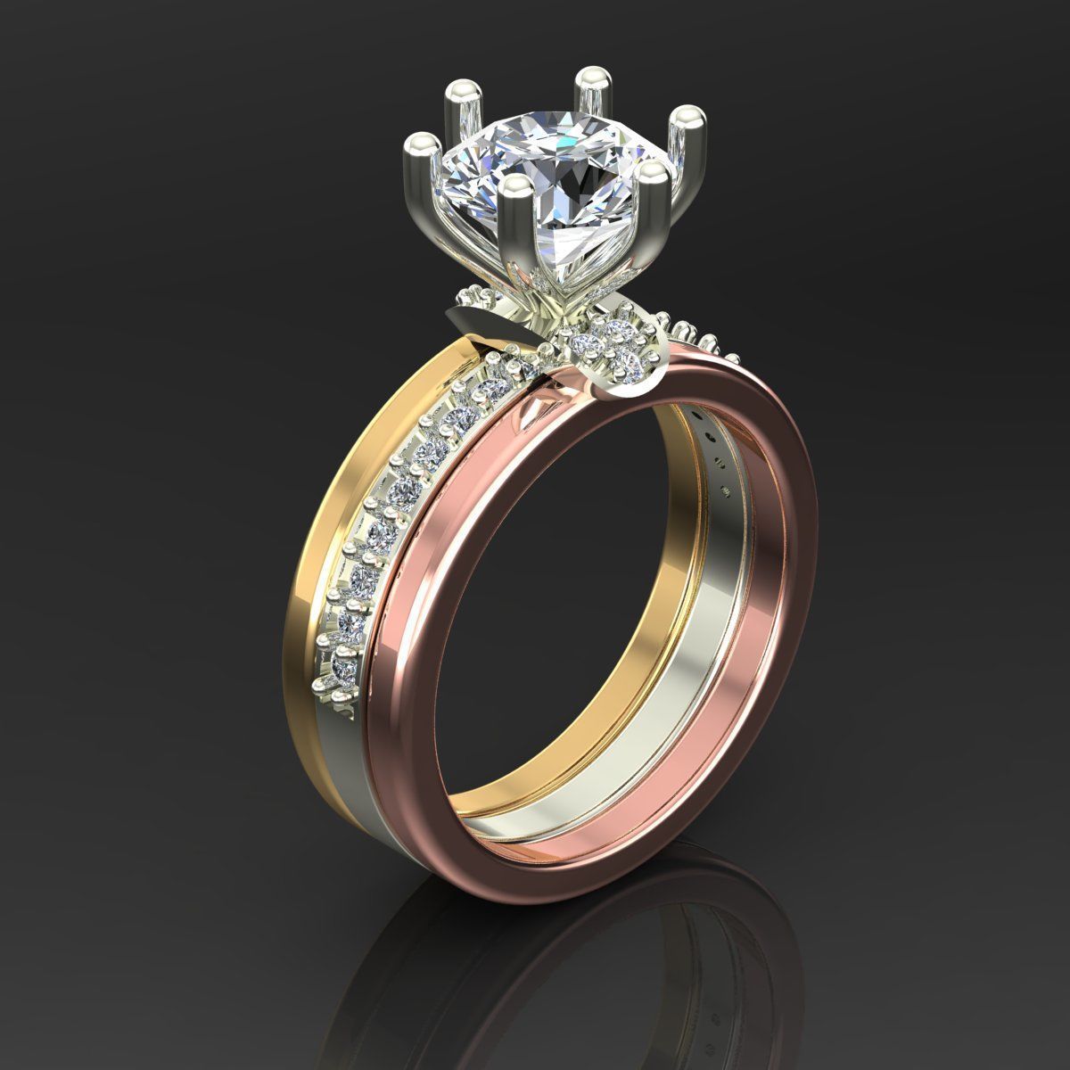 Solitaire Ring 3D print model_1