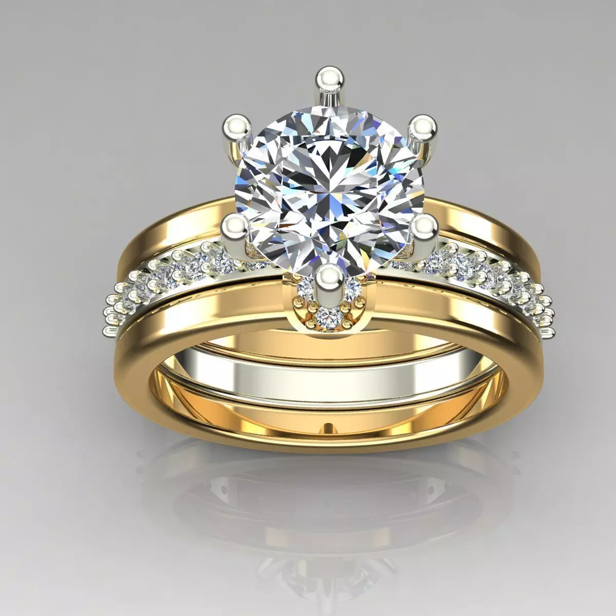 Solitaire Ring 3D print model_0
