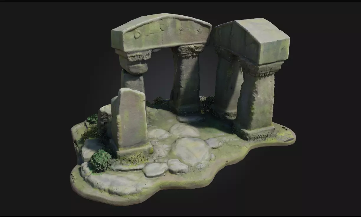 Ancient Ruins Diorama Echoes of a Lost Civilization 3D model_0