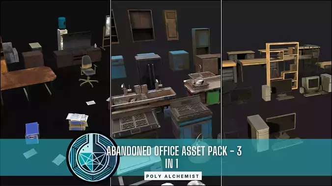 Abandoned Office Pack 3 In 1 Combo -  83 Props