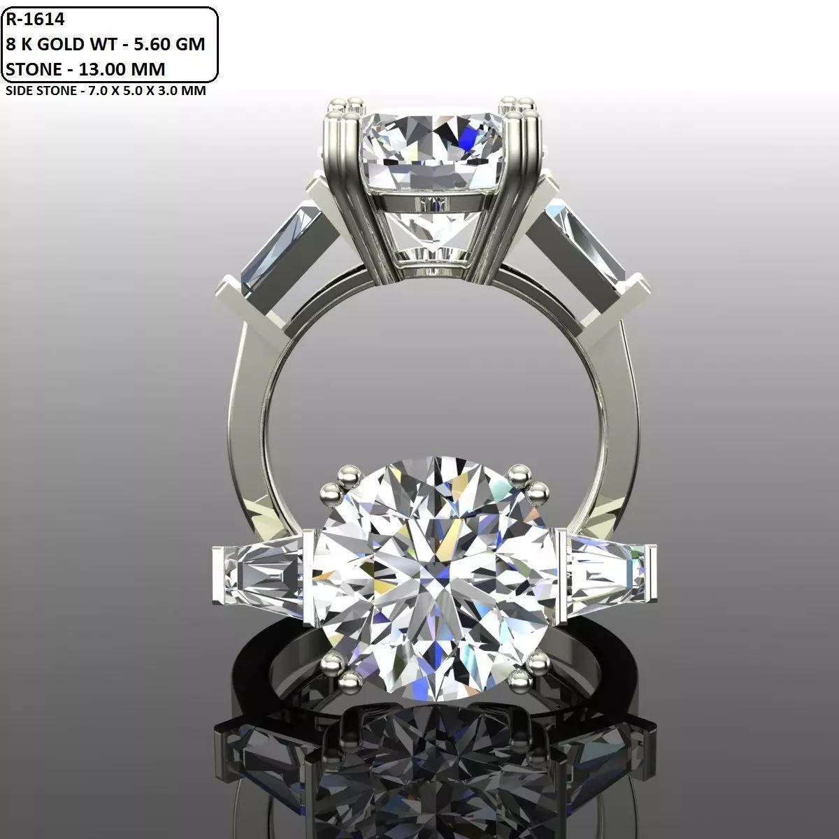 Solitaire Ring 3D print model_0