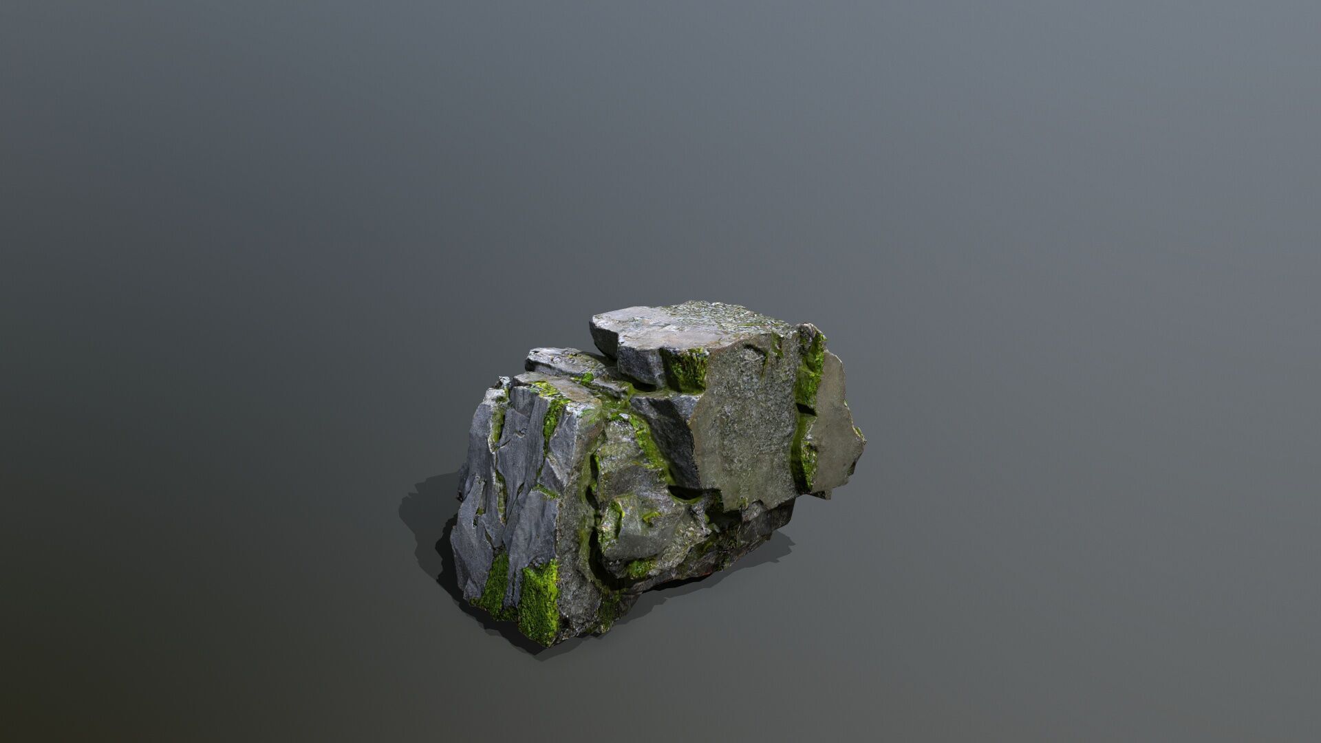 Mossy Rock Set Low-poly 3D model_5