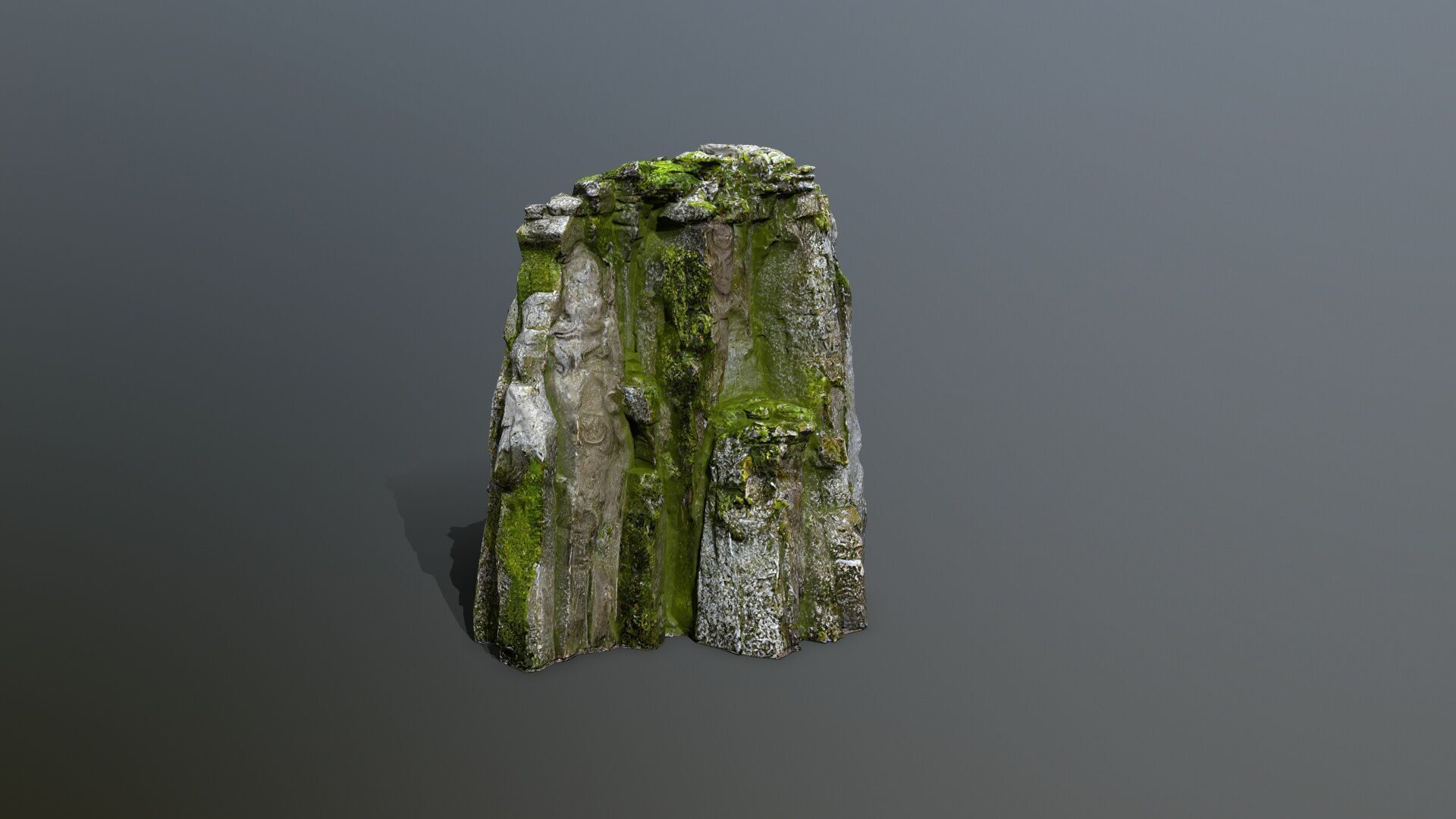 Mossy Rock Set Low-poly 3D model_8