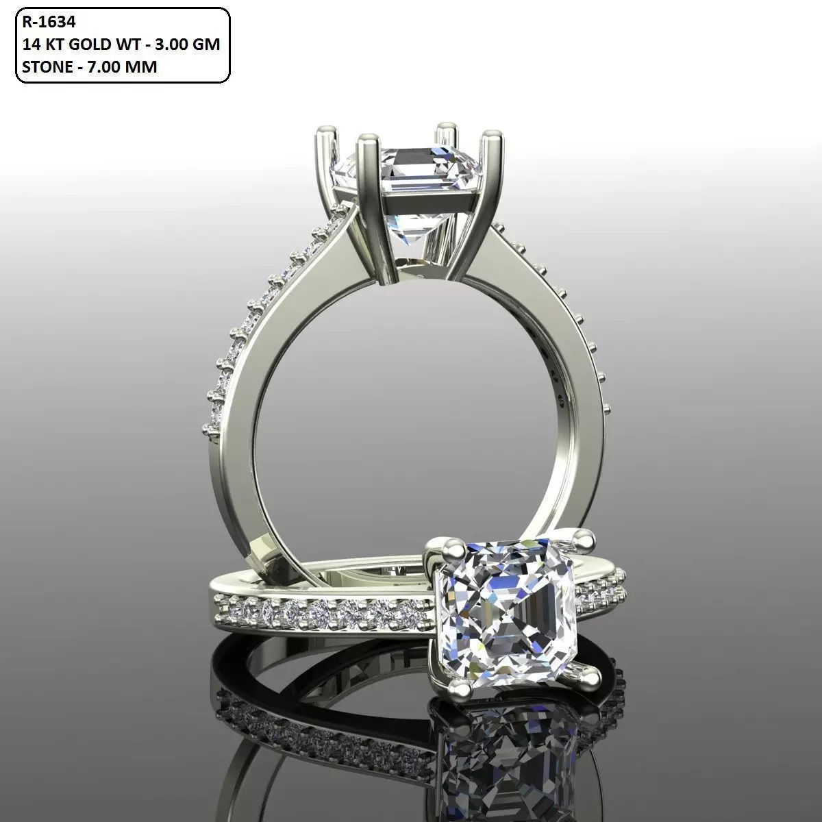 Solitaire Ring 3D print model_0
