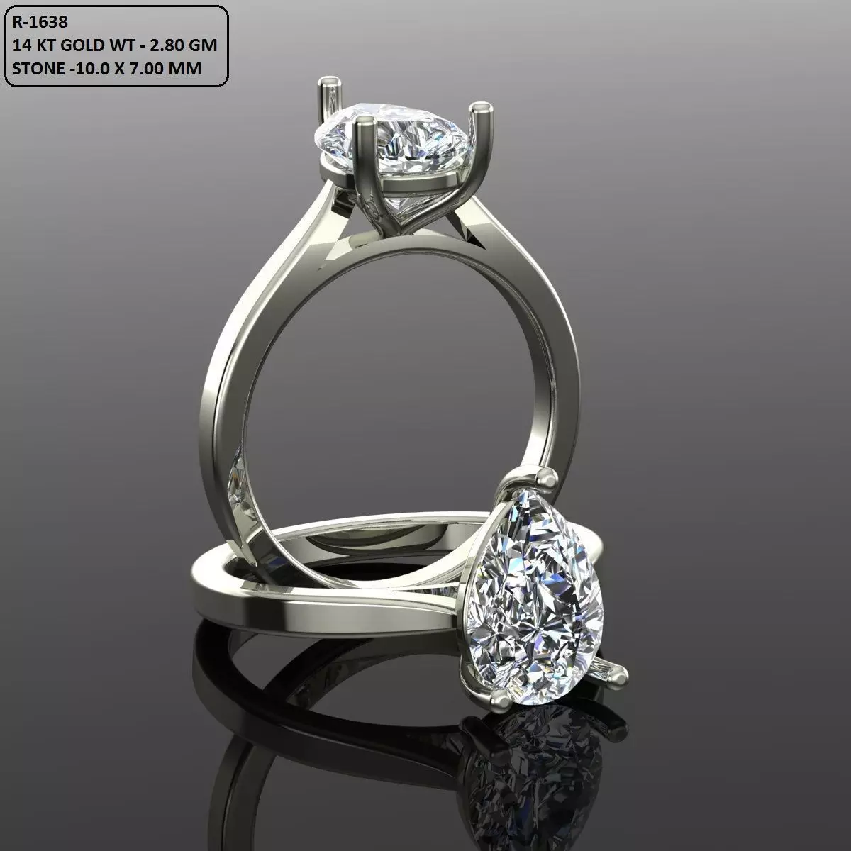 Solitaire Ring 3D print model_0