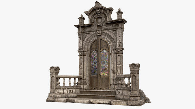 Old Abandoned Door Portal Low-poly 3D model