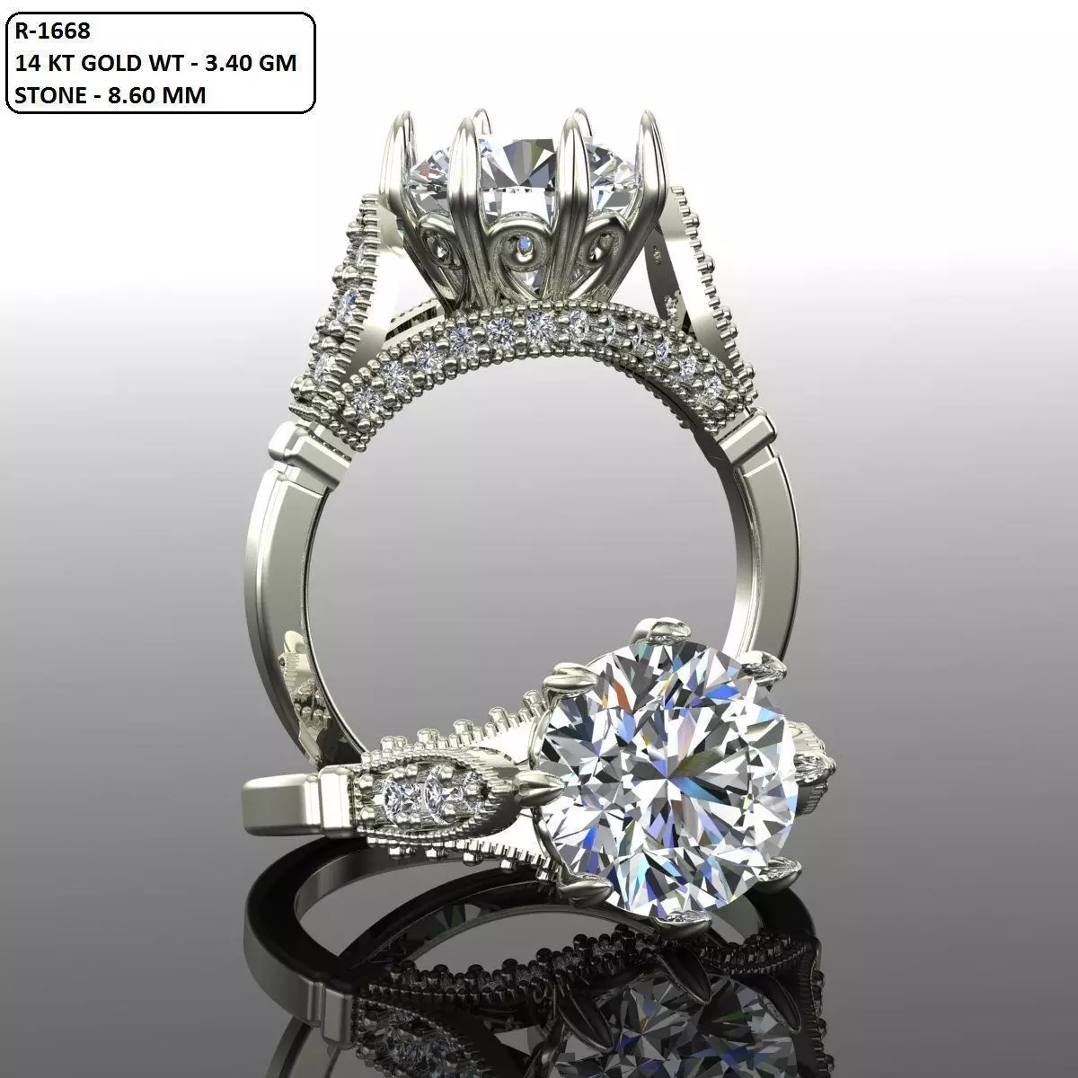 Solitaire Ring 3D print model_0