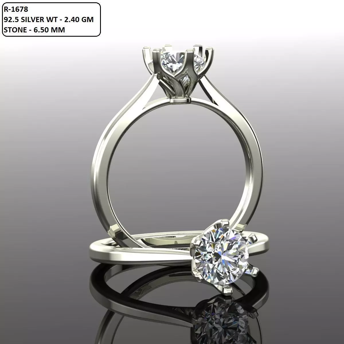 Solitaire Ring 3D print model_0