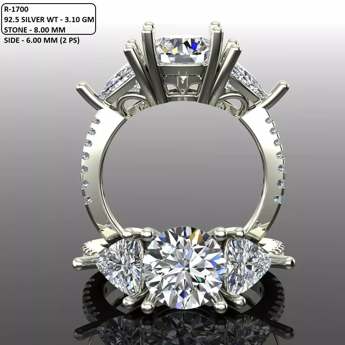 Solitaire Ring 3D print model_0