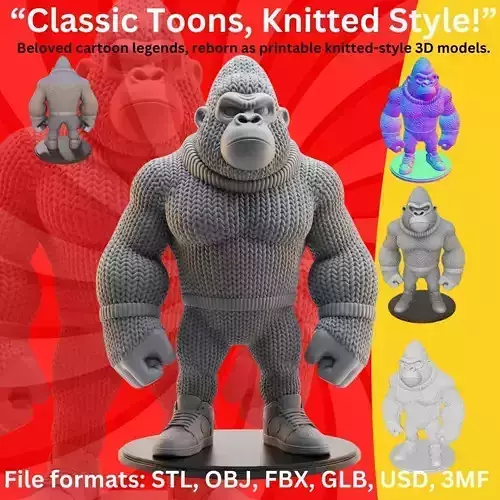 Modern Interpretation of a Classic Cartoon Style Gorilla Figure