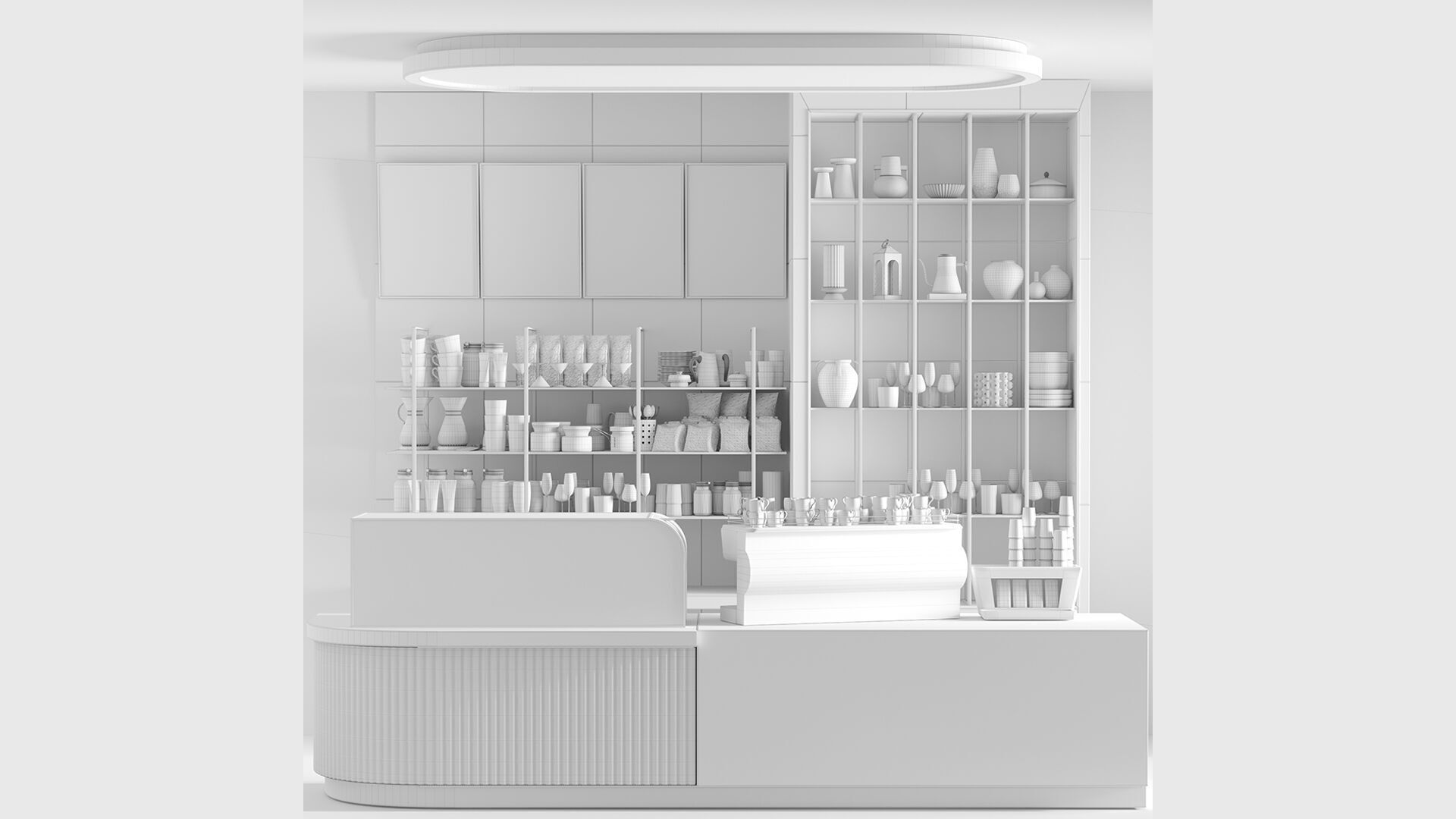 Coffee point with coffee machine and desserts in TRC 888 3D model_1
