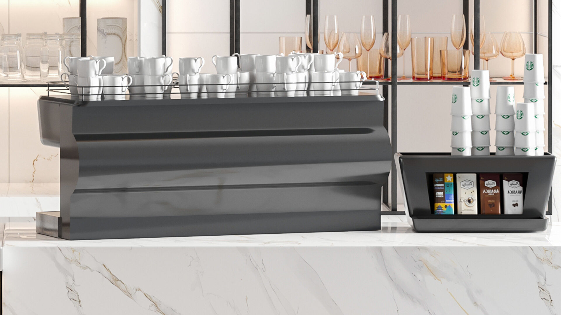 Coffee point with coffee machine and desserts in TRC 888 3D model_4