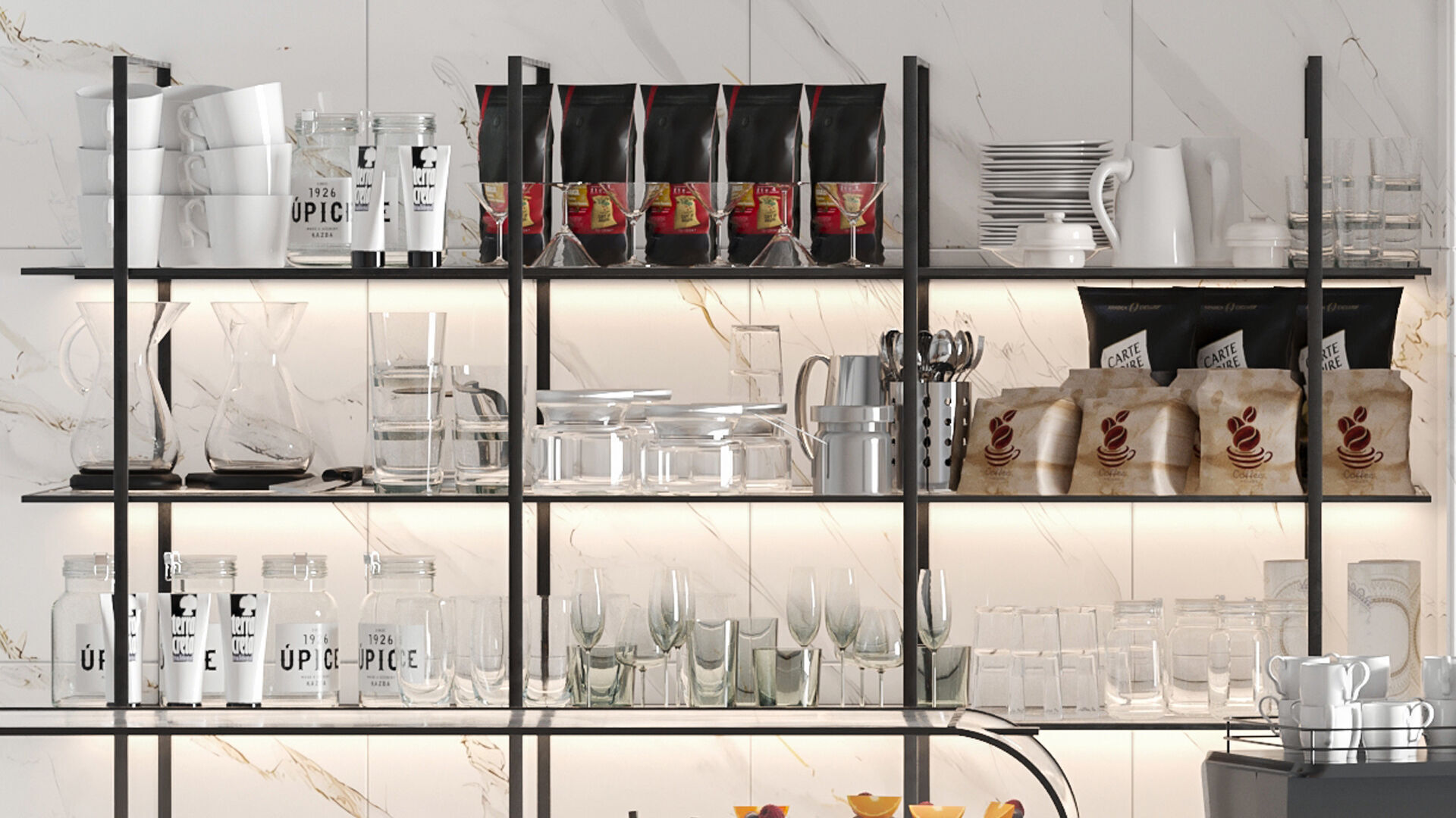 Coffee point with coffee machine and desserts in TRC 888 3D model_3