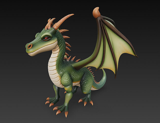 Dragon Realistic 3D Model Basic - Low Poly Realistic Low-poly 3D model