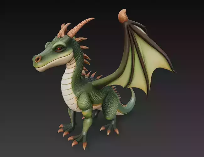 Dragon Realistic 3D Model Basic - Low Poly Realistic