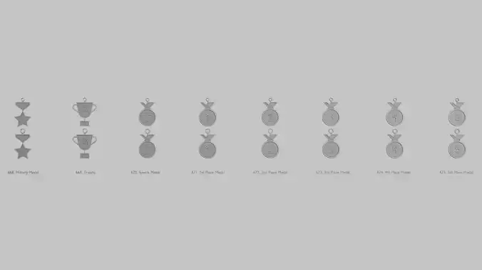 Medals Pendants Pack Rewards for Every Champion 3D print model