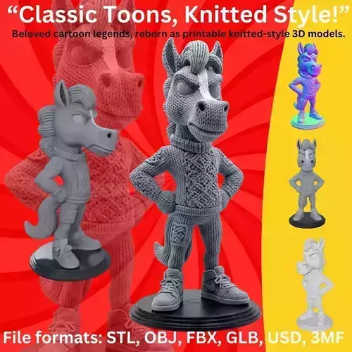 Classic Cartoon Style Anthropomorphic Horse Figure