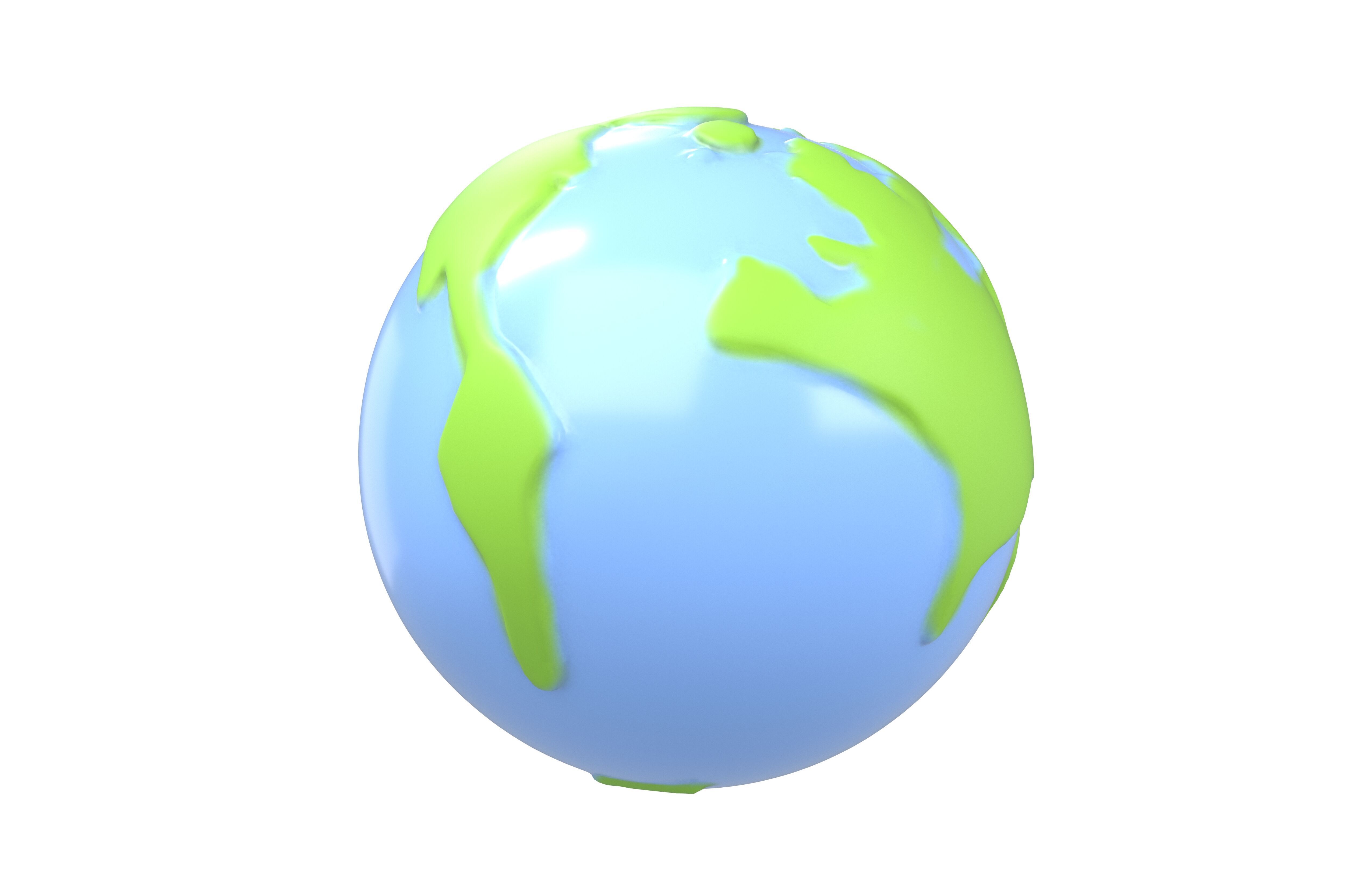 Cartoon Earth v1 001 Low-poly 3D model_1